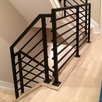 Custom metal Chicago stairs modern contemporary sleek fabrication steel 